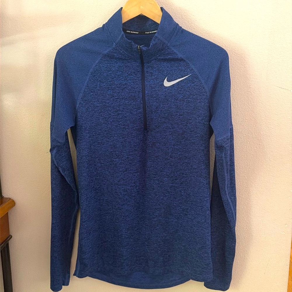 Nike Element Men's Dri-FIT 1/4-Zip Royal Blue Running Top Size Small